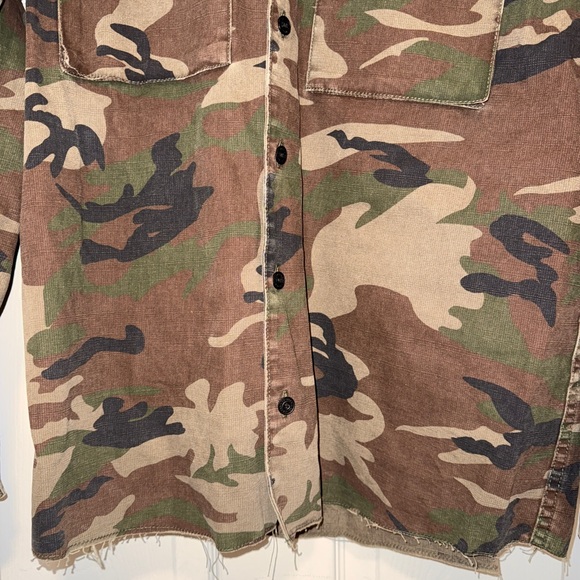 Zara Men's Green and Brown Camouflage Field Jacket - Picture 7 of 8